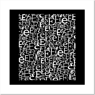 E - Typography (White) Posters and Art